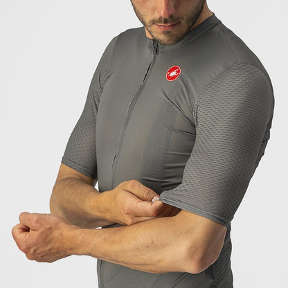 Maillot CASTELLI BREATHE ATTACK Mangas Cortas Gris/Verde