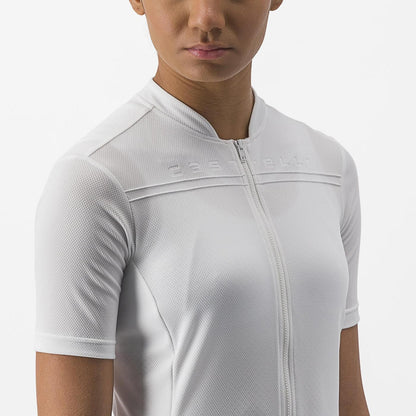 Maillot CASTELLI ANIMA 4 Mujer Mangas Cortas Blanco