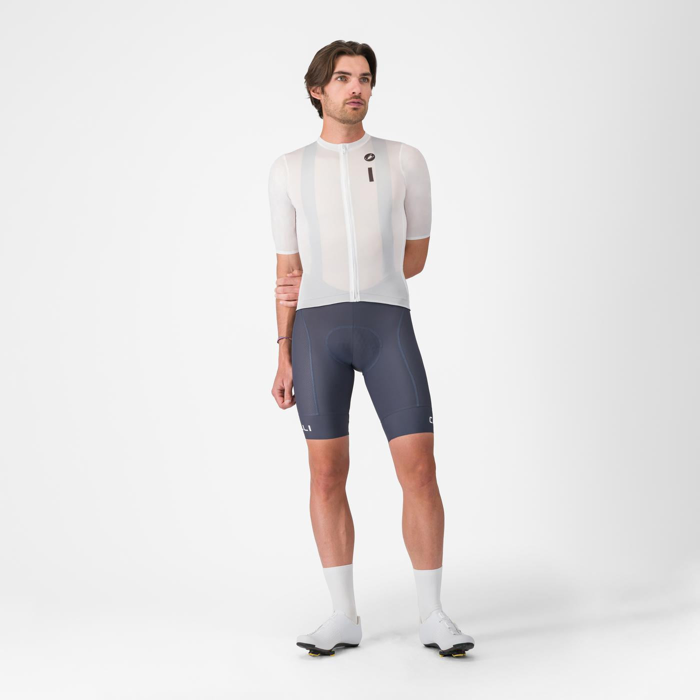 Maillot de manga corta CASTELLI DRITTONE LOGO Blanco