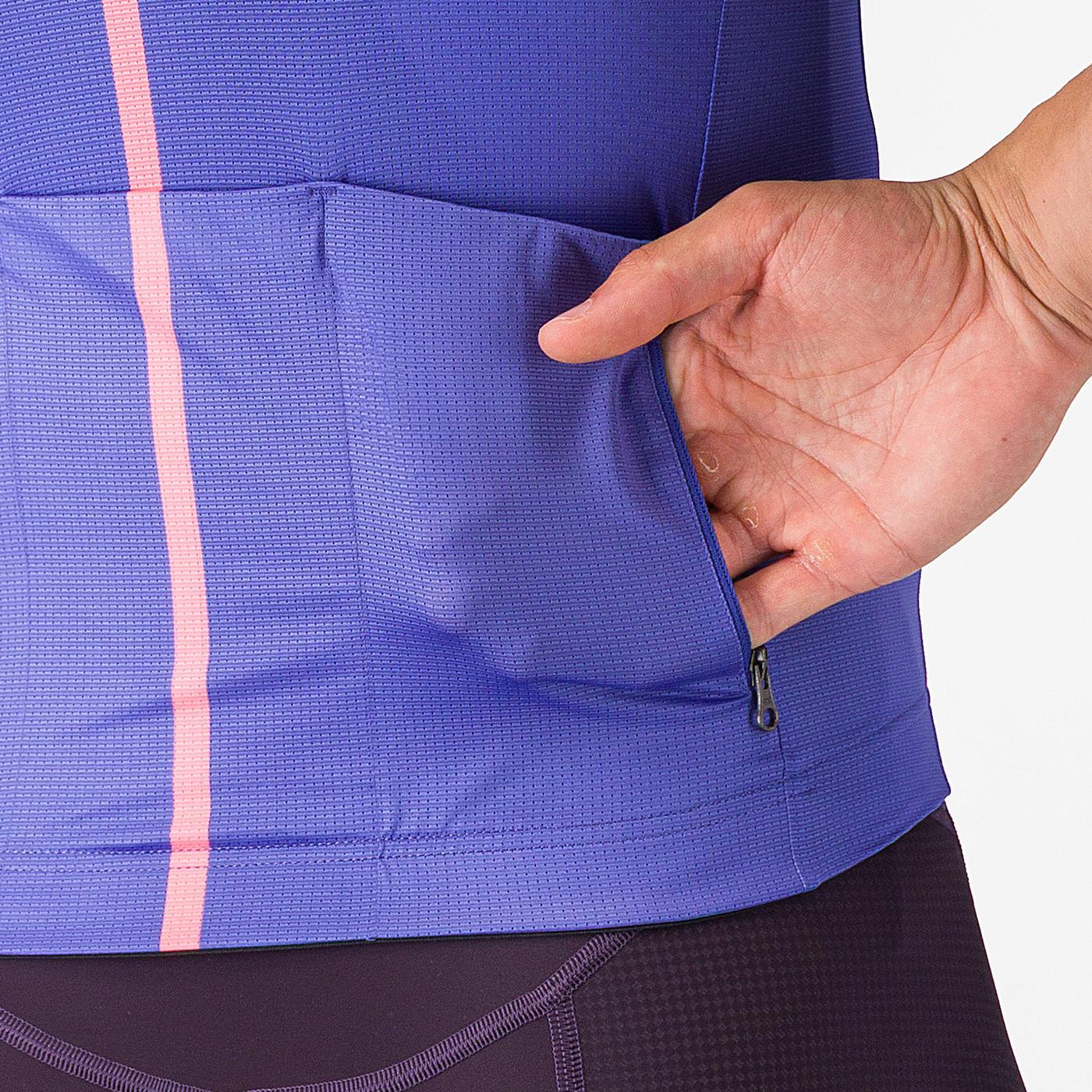 Maillot de manga corta CASTELLI DRITTONE LOGO Morado