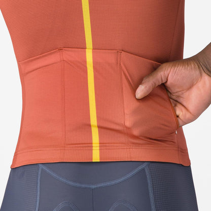 Maillot CASTELLI DRITTONE LOGO Mangas Cortas Paprika