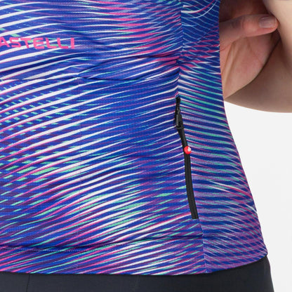 Maillot CASTELLI COSMIC VORTEX Mujer Mangas Cortas Violeta