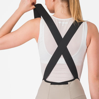 Culote Corto con Tirantes CASTELLI ESPRESSO W DT Mujer Beige