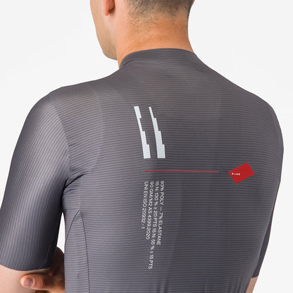 Maillot CASTELLI ESPRESSO R--A/D Mangas Cortas Gris Humo