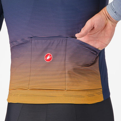 Maillot CASTELLLI APICE THERMAL Manga Larga Azul/Naranja