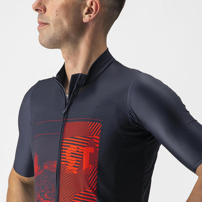 Maillot CASTELLI 13 SCREEN Mangas Cortas Azul/Rojo