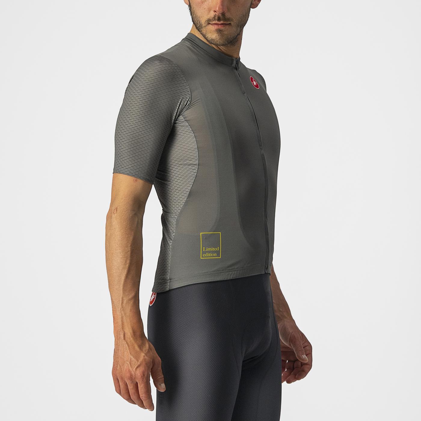 Maillot de manga corta CASTELLI BREATHE ATTACK Gris/Verde