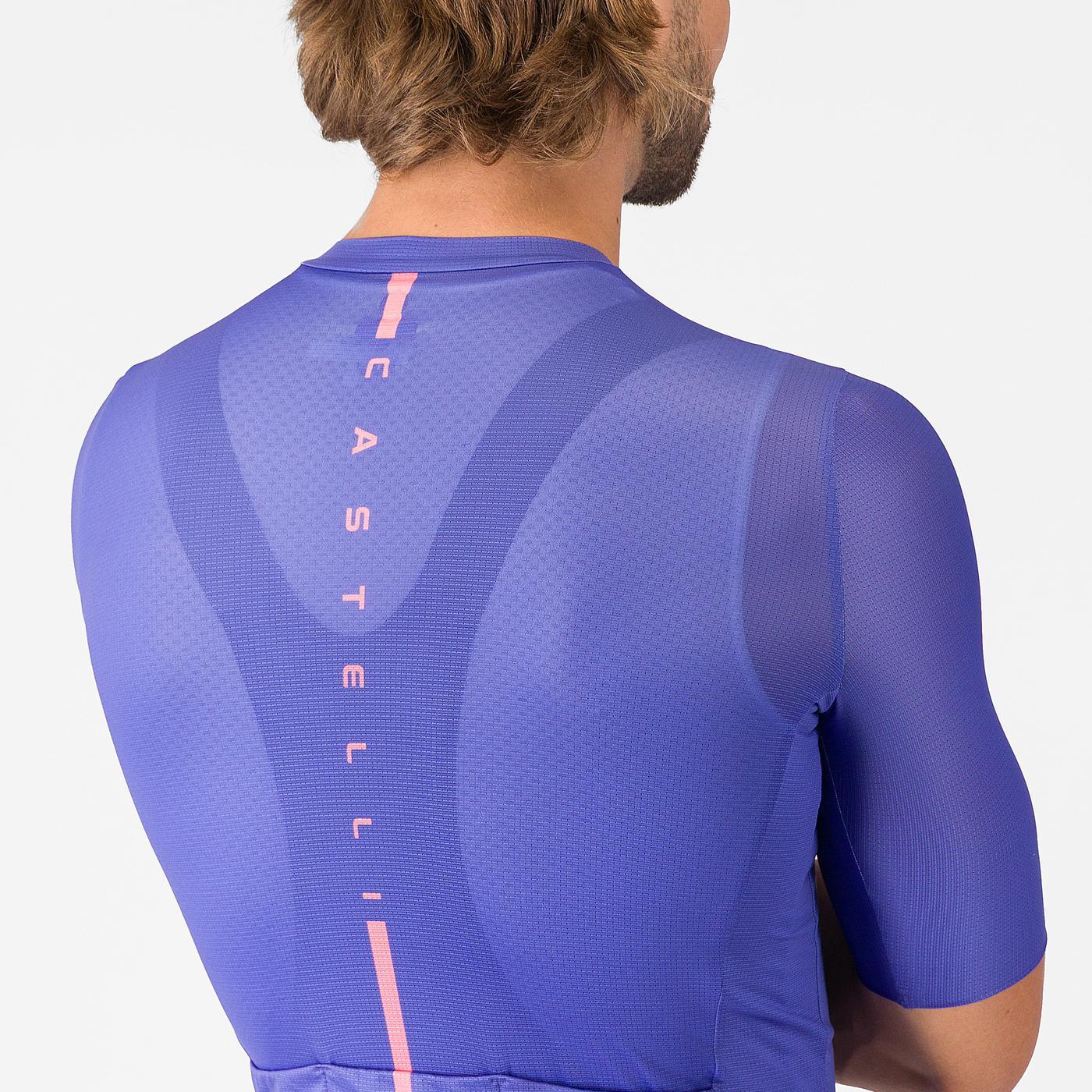Maillot de manga corta CASTELLI DRITTONE LOGO Morado