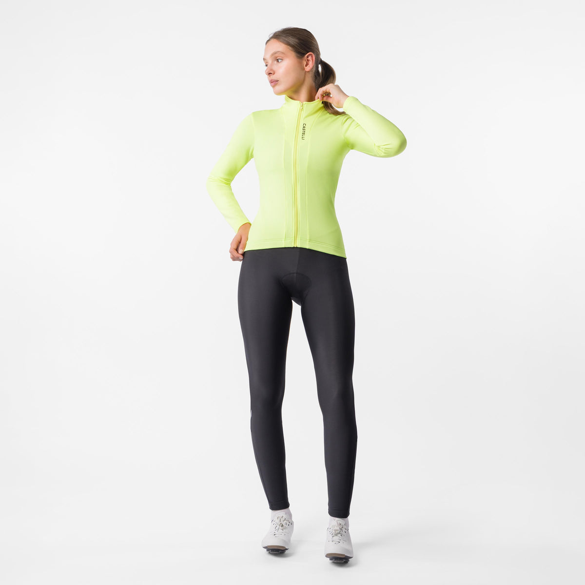 Maillot CASTELLI SINERGIA 3 FZ de manga larga para mujer en amarillo