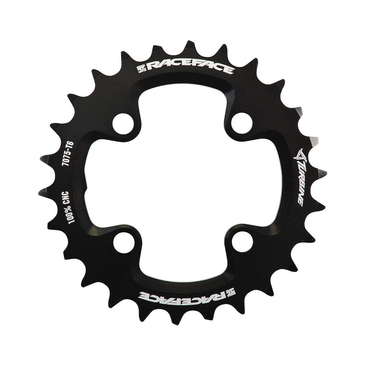 Plato interior RACE FACE TURBINE de 11 velocidades, 4 tornillos, 64 mm — vista del plato sobre fondo blanco