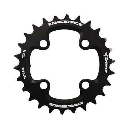 Plato interior RACE FACE TURBINE de 11 velocidades, 4 tornillos, 64 mm — vista del plato sobre fondo blanco