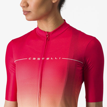 Maillot CASTELLI SALITA Mujer Manga Corta Rosa/Naranja
