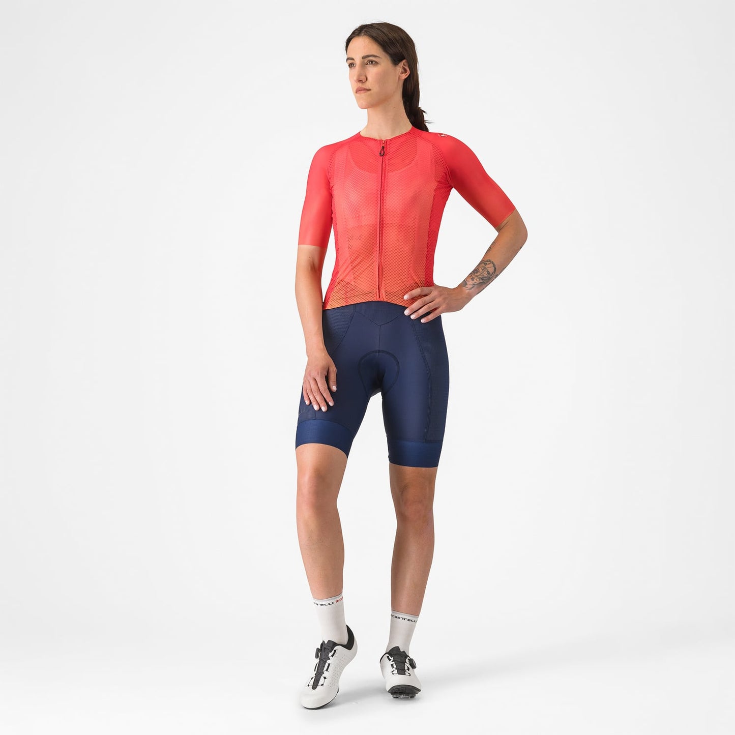 Maillot CASTELLI CLIMBER'S A/C de manga corta Hibiscus para mujer