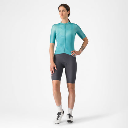 Maillot CASTELLI FANTASIA Mujer Mangas Cortas Turquesa