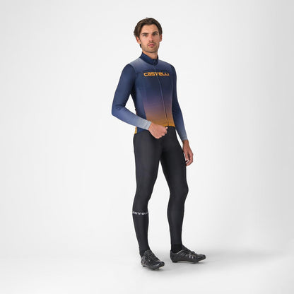 Maillot CASTELLLI APICE THERMAL Manga Larga Azul/Naranja
