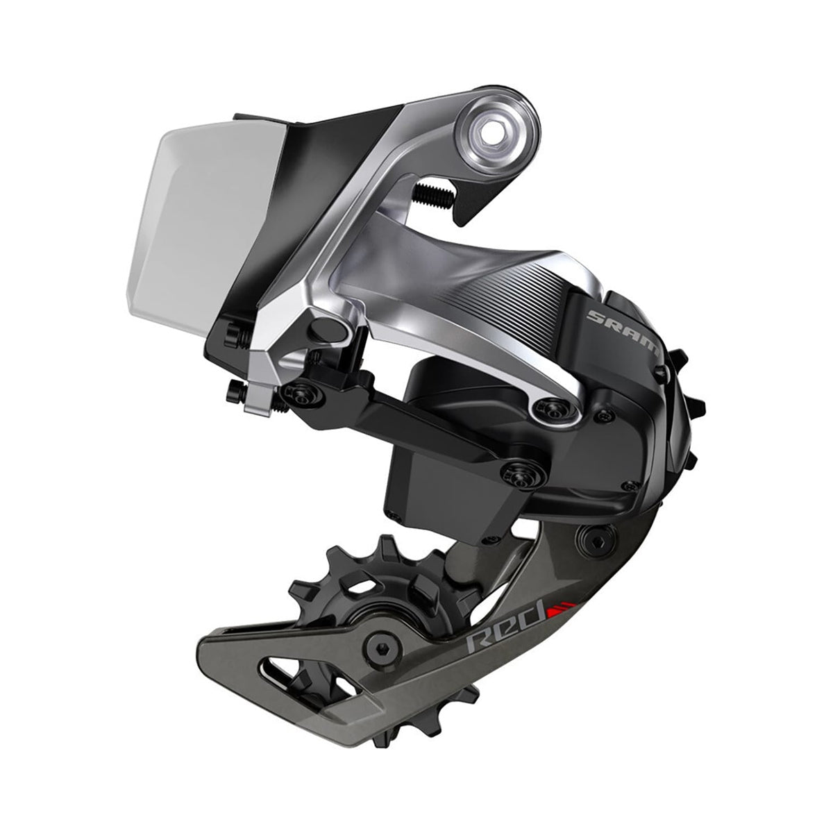 Cambio trasero SRAM RED E-TAP de 11 velocidades – vista del producto sobre fondo blanco