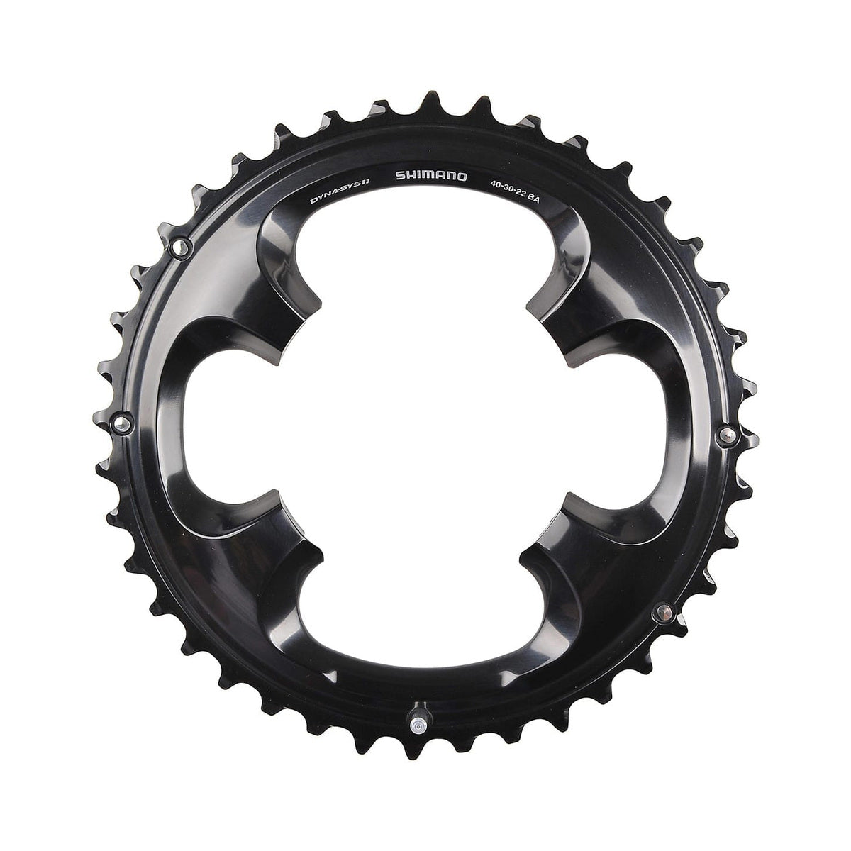 Plato exterior SHIMANO XT M8000 de 11 velocidades para triple plato, 4 tornillos, 96 mm — vista del plato sobre fondo blanco