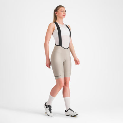 Culote Corto con Tirantes CASTELLI ESPRESSO W DT Mujer Beige