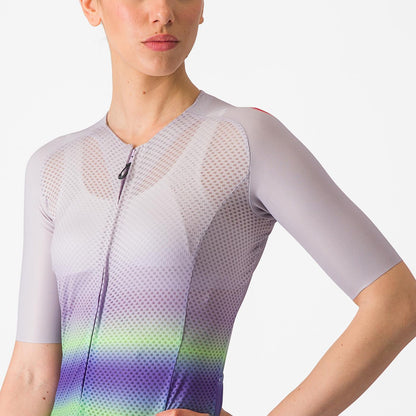 Maillot CASTELLI CLIMBER'S 4.0 W Mujer Mangas Cortas Violeta/Verde