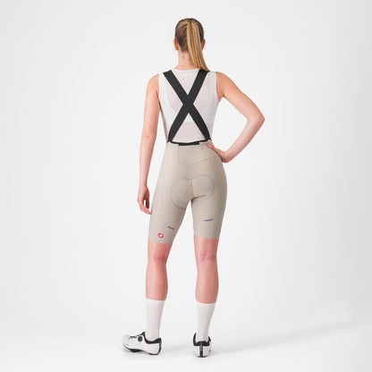 Culote Corto con Tirantes CASTELLI ESPRESSO W DT Mujer Beige