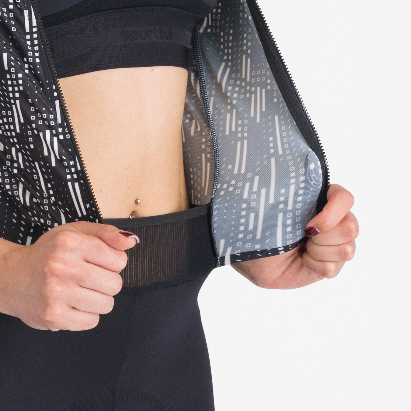 SPORTFUL G-SUIT Mujer Manga Corta Negro/Blanco