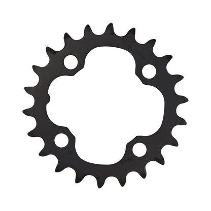 Plato interior SHIMANO ALIVIO M4050 de 9 velocidades, 4 agujeros, 64 mm — vista del plato sobre fondo blanco