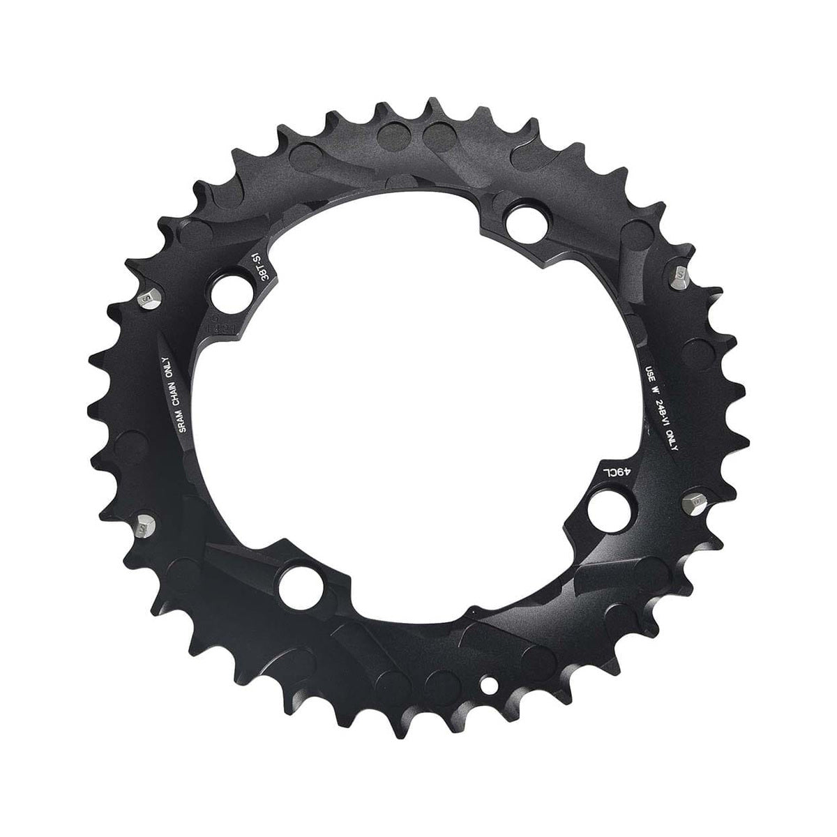 Plato exterior SRAM MTB 104BCD de 10 velocidades, 4 agujeros, 104 mm — vista del plato sobre fondo blanco