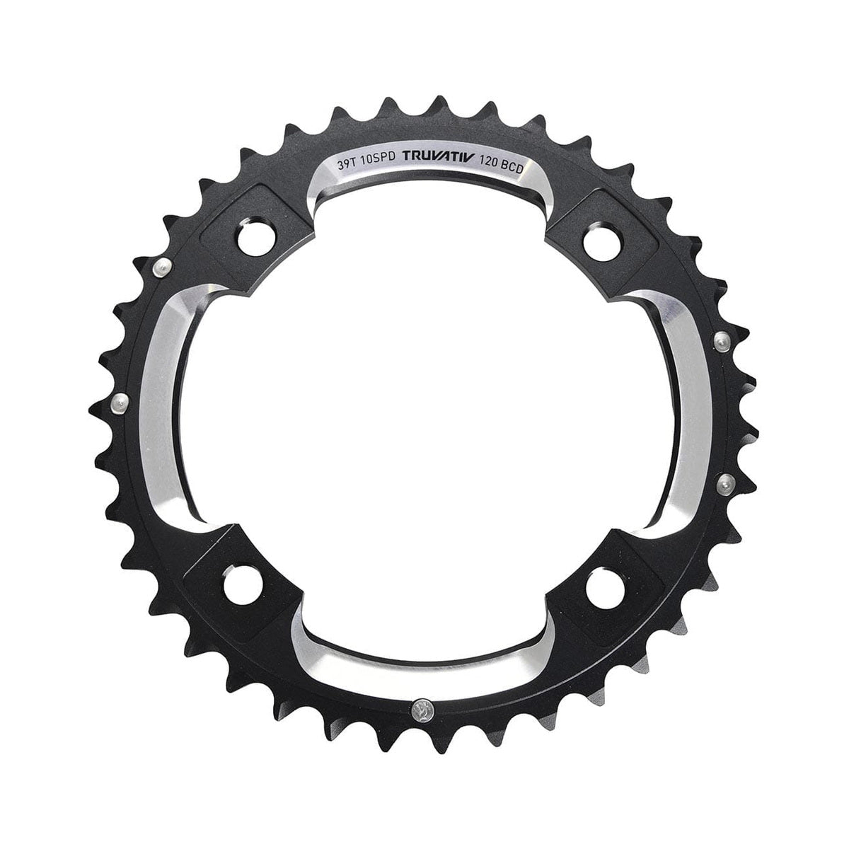 Plato exterior SRAM MTB 120BCD S2 de 10 velocidades, 4 agujeros, 120 mm — vista del plato sobre fondo blanco