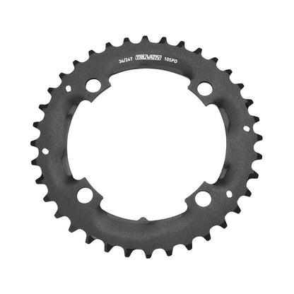Plato exterior SRAM MTB 104BCD SPECIALIZED de 10 velocidades, 4 agujeros, 104 mm — vista del plato sobre fondo blanco