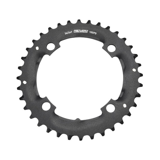Plateau Extérieur SRAM MTB 104BCD SPECIALIZED 10V 4 Trous 104mm — vue du plateau sur fond blanc