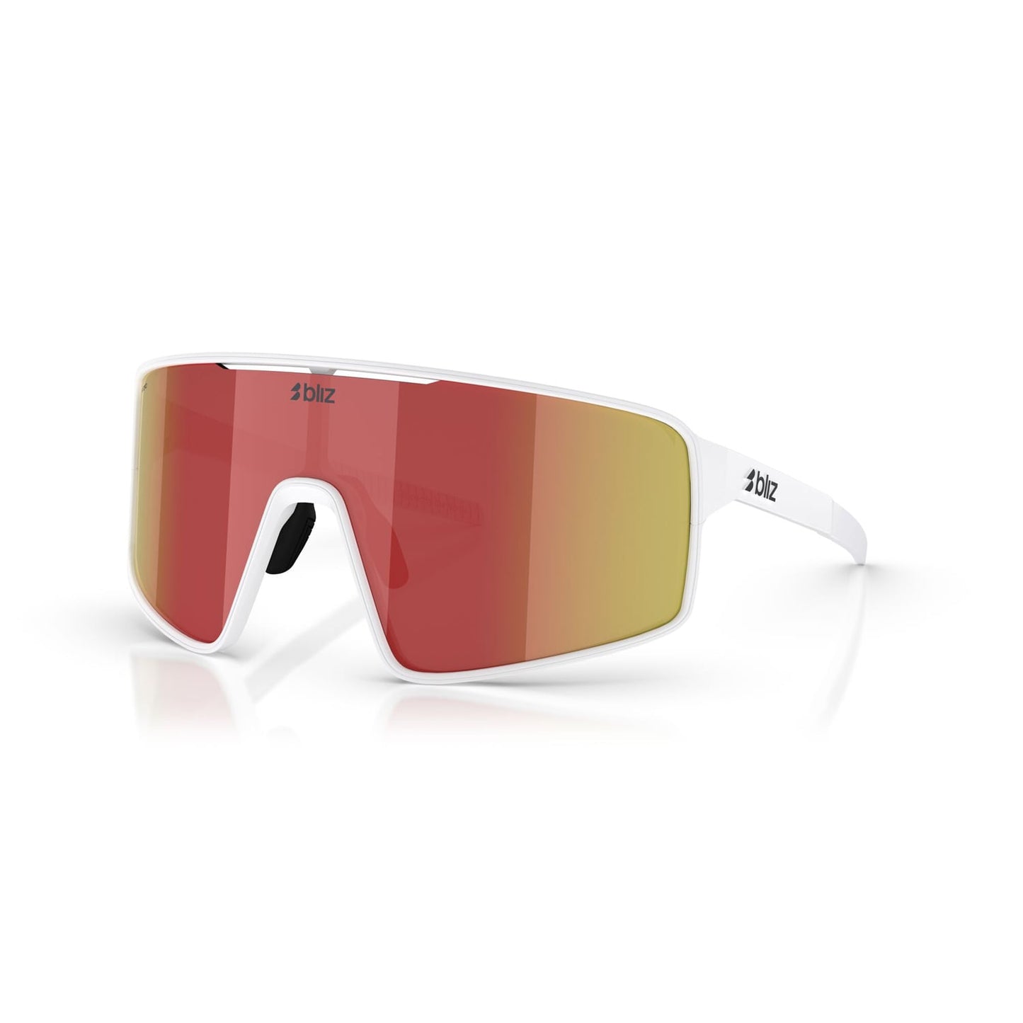 BLIZ P001 Blanco Mate Marco Marrón Rojo Espejo Gafas