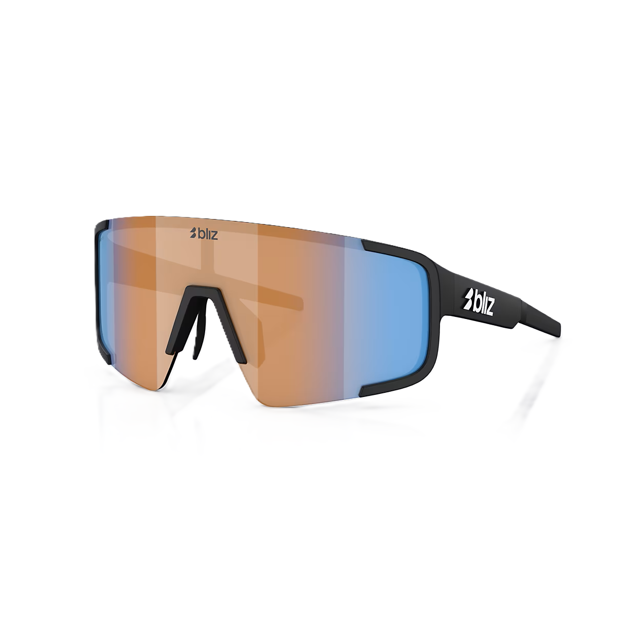 Gafas BLIZ P003 Negro Mate Coral/Naranja Iridium Azul