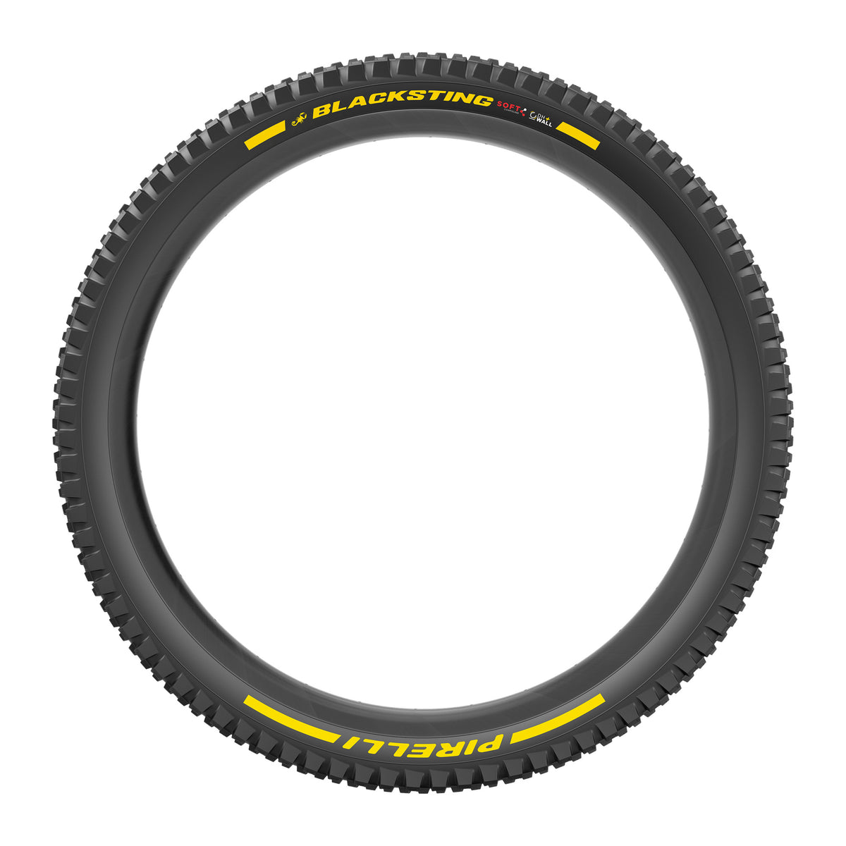Neumático PIRELLI SCORPION BLACK STING 27.5x2.40 Soft DH+Wall Tubeless Ready plegable negro/amarillo Edición Equipo