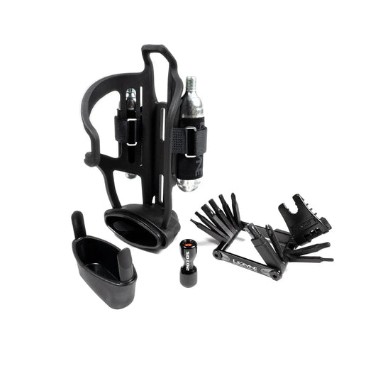 Portabidón y Portaherramientas LEZYNE TUBELESS FLOW STORAGE Negro