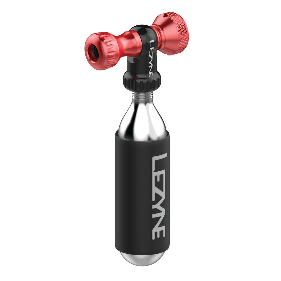 Inflador de CO2 LEZYNE CONTROL DRIVE + cartucho de CO2 roscado rojo