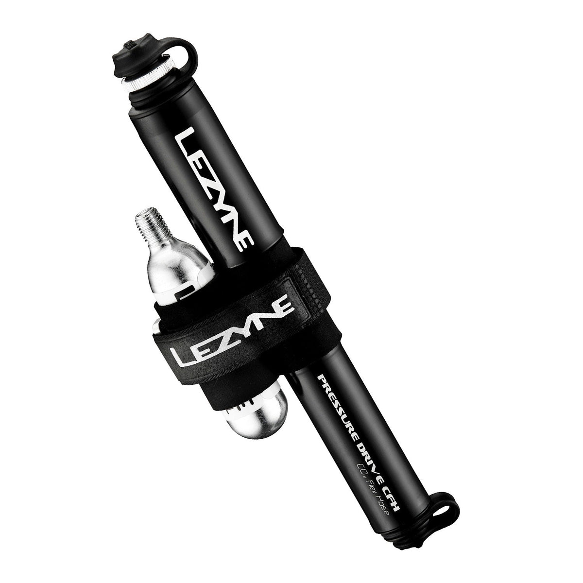 Bomba de mano LEZYNE PRESSURE DRIVE CFH + cartucho de 16 g negro