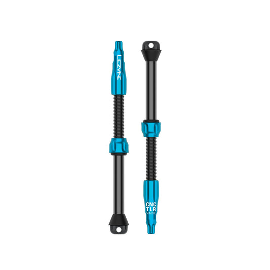 Pack de 2 válvulas tubeless LEZYNE CNC PRO de 80 mm azules