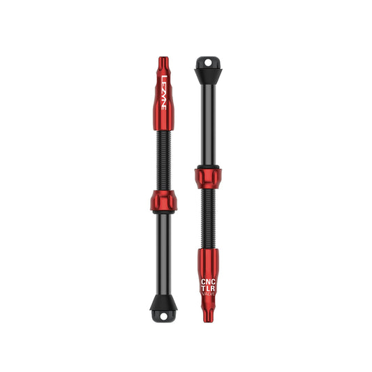 Pack de 2 válvulas tubeless LEZYNE CNC PRO de 80 mm rojas