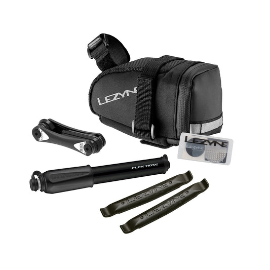 Bolsa de sillín LEZYNE Caddy M negra con bomba de mano Sport Drive HP