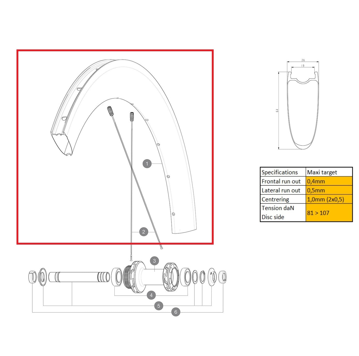 Kit Rueda Delantera Disco MAVIC COSMIC SL65 UD