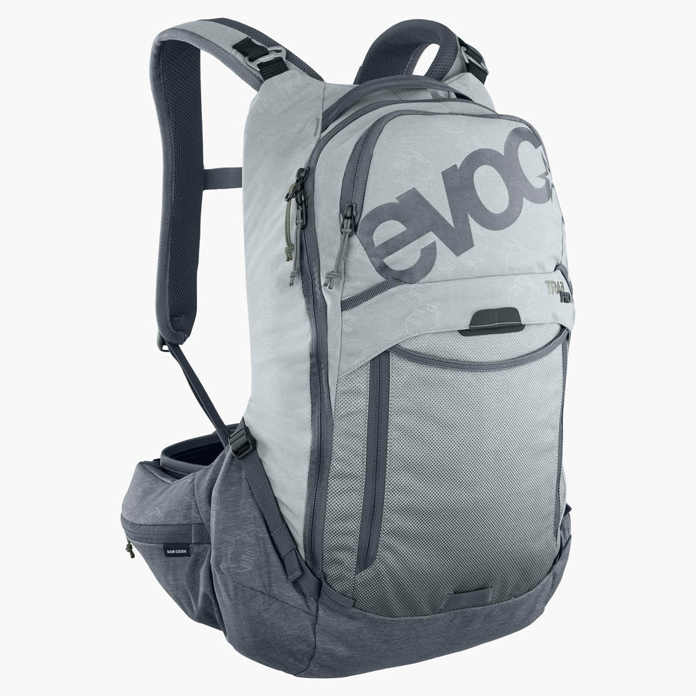 Mochila con protector dorsal EVOC TRAIL PRO 16 L, gris