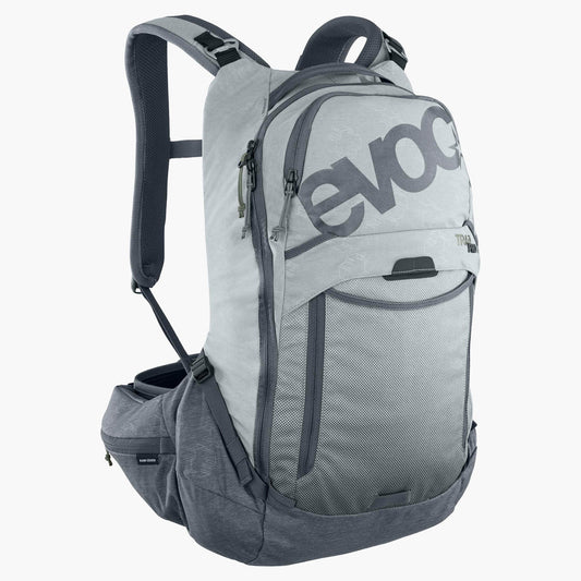 Mochila con protector dorsal EVOC TRAIL PRO 16 L, gris