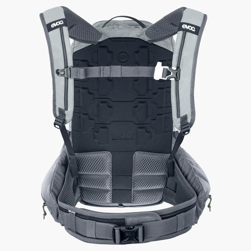 Mochila con protector dorsal EVOC TRAIL PRO 16 L, gris