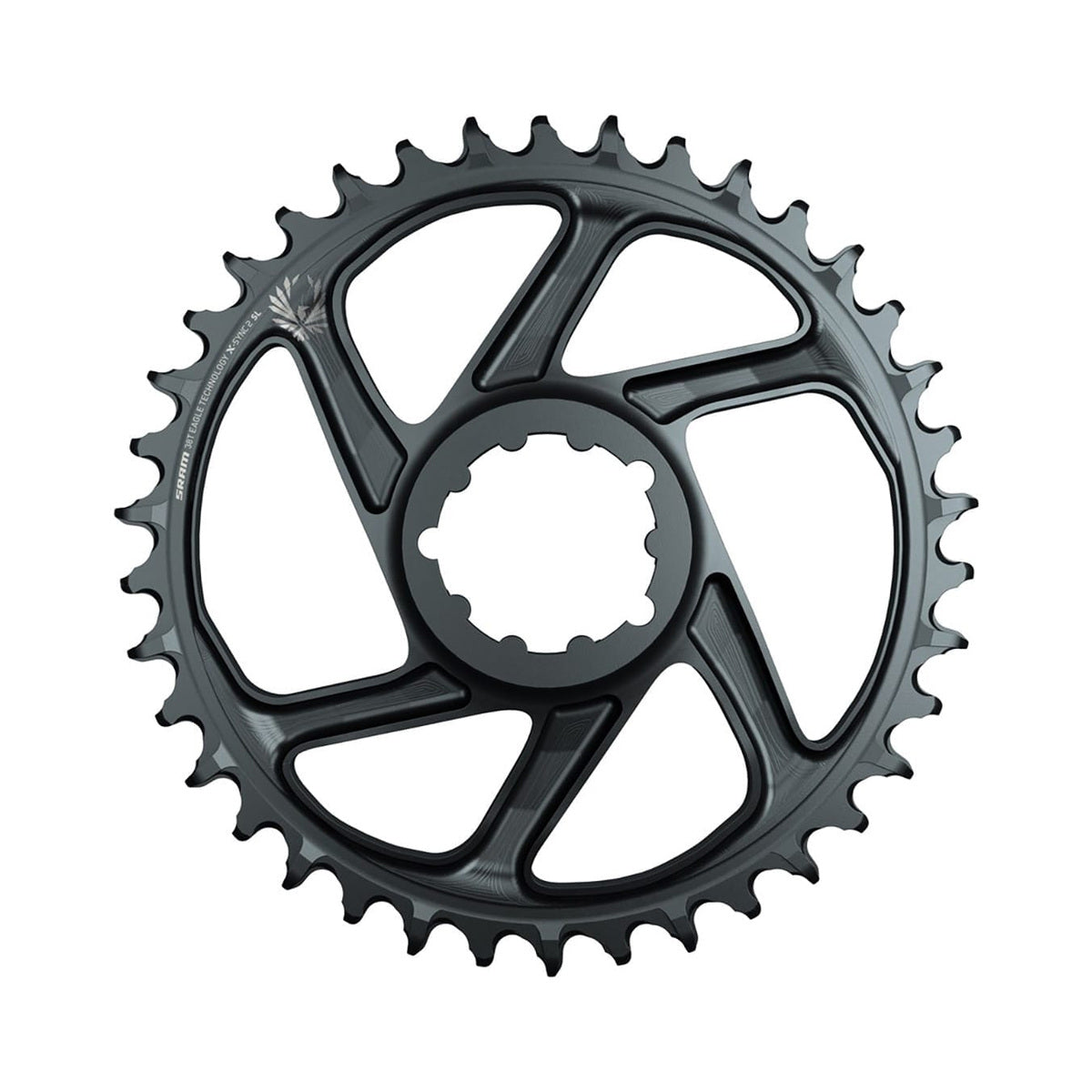 Plato monoplato SRAM EAGLE X-SYNC 2 BOOST de 11/12 velocidades, montaje directo Boost, desplazamiento de 3 mm — vista del plato sobre fondo blanco
