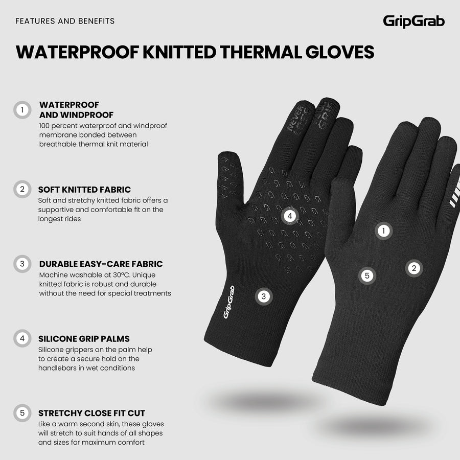 Guantes GRIPGRAB DE INVIERNO IMPERMEABLES, negros