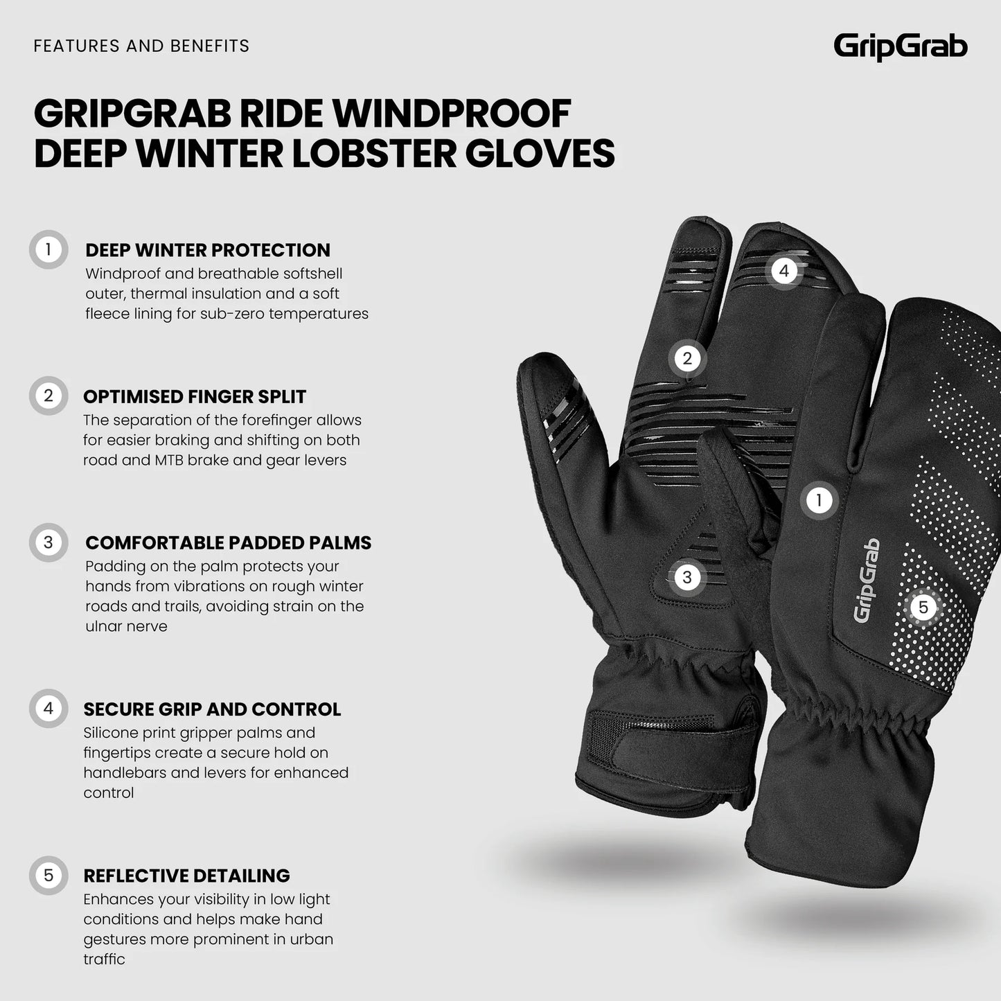 GRIPGRAB DEEP WINTER LOBSTER Guantes Amarillo