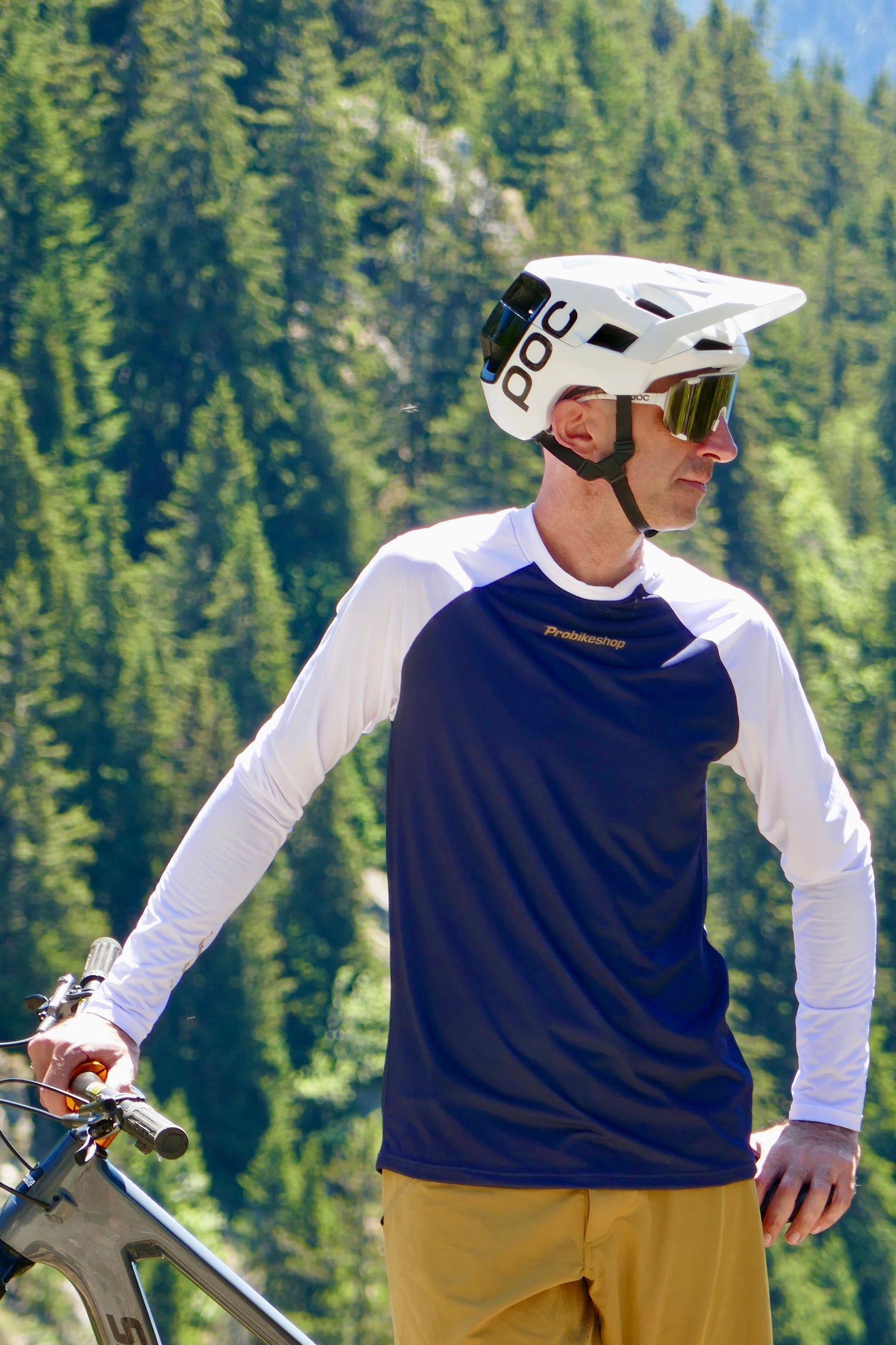 Maillot de manga larga PROBIKESHOP FREERIDE Azul marino/Blanco