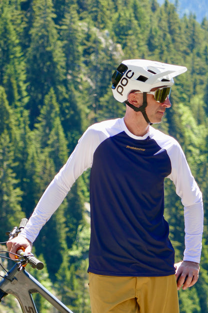 Maillot PROBIKESHOP By CHEF DE FILE FREERIDE Mangas Largas Marino/Blanco