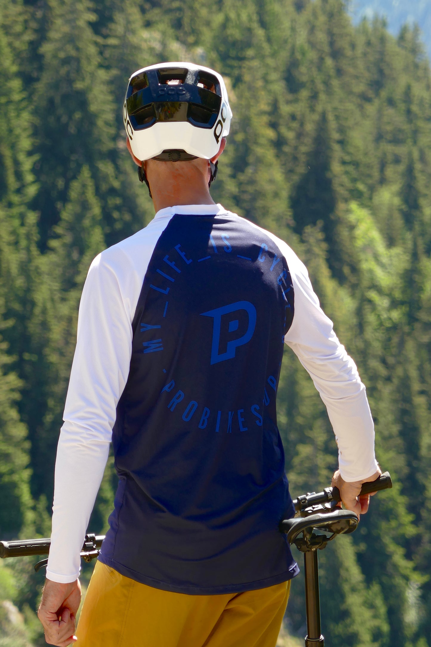 Maillot de manga larga PROBIKESHOP FREERIDE Azul marino/Blanco