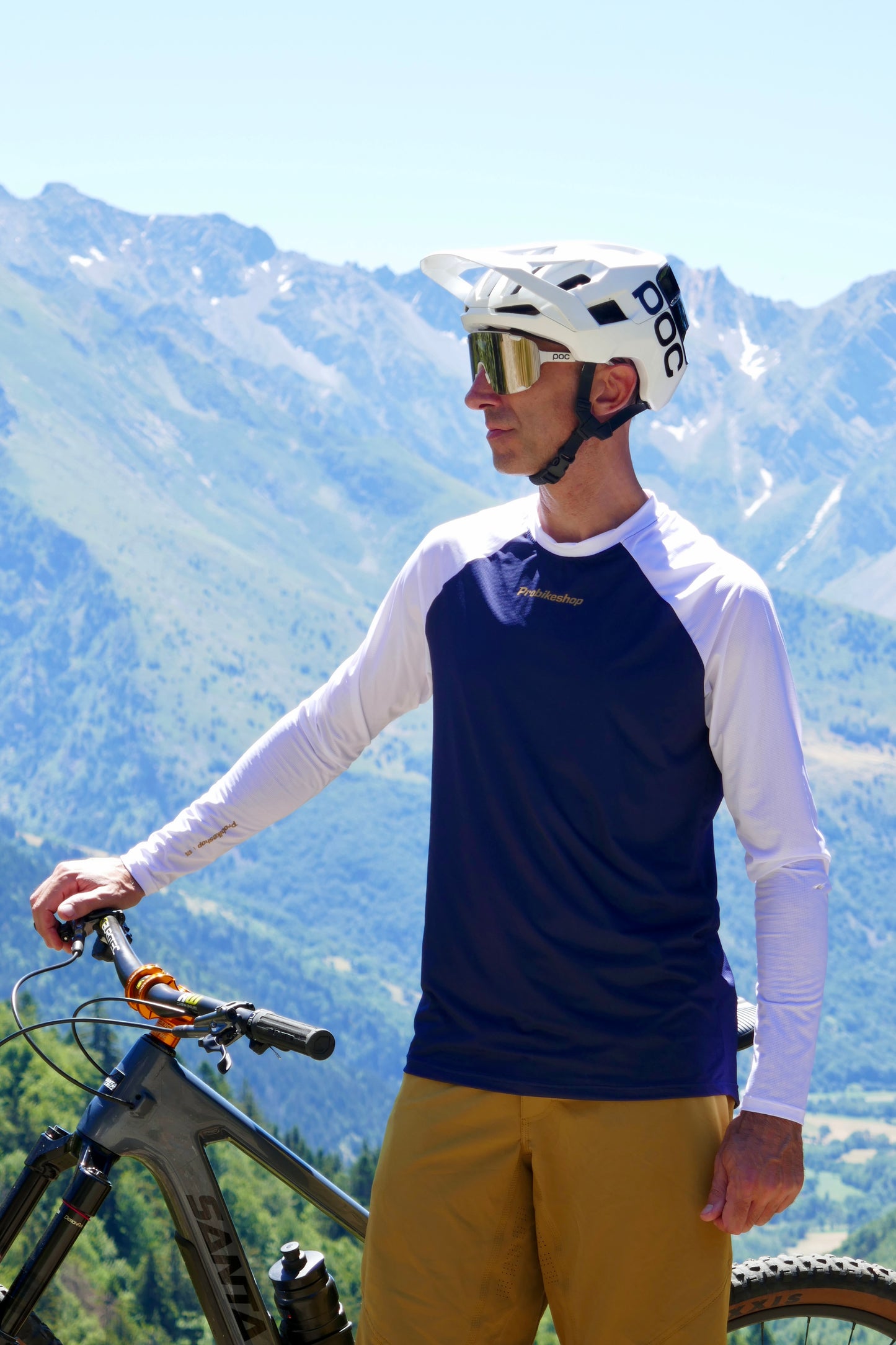 Maillot de manga larga PROBIKESHOP FREERIDE Azul marino/Blanco
